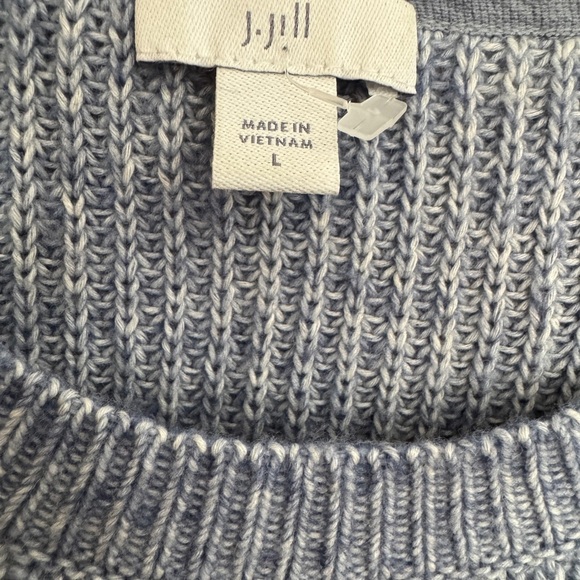 J. Jill Heather Blue Gray Cable Knit Sweater Size L - Picture 7 of 9